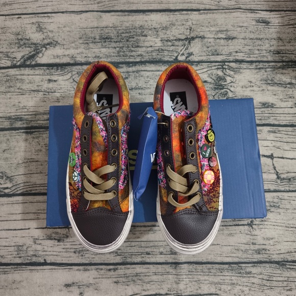 Vans Shoes - Vans Women's Multicolor Tie-Dye Canvas Sneakers with Brown Toe Caps